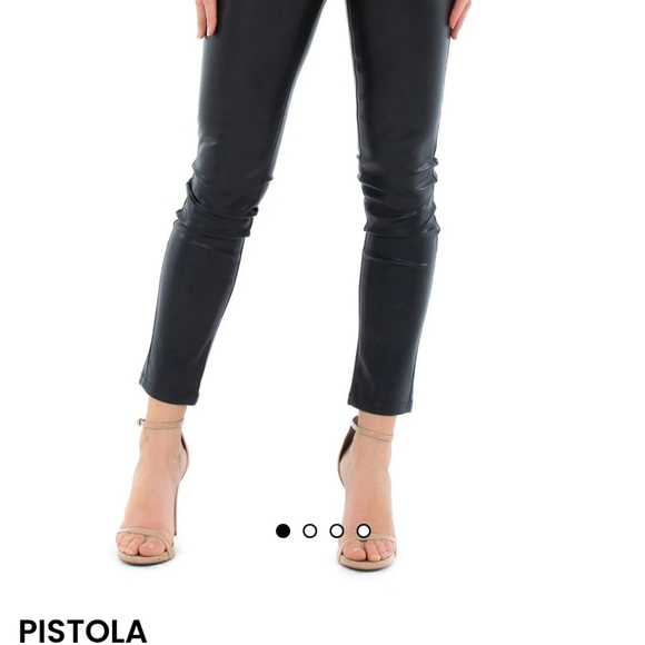 NEW Pistola ALine Vegan Leather Skinny Ankle Jeans Pants Black Revolve Holiday - Picture 9 of 16
